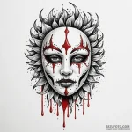Bone mask crying blood, tattoo sketch design,… — эскиз тату (№1749952267_0, 15.06.2025 01:51) — Tatufoto.com