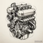 Supercharger, polished and powerful, on top o… — эскиз тату (№1749952413_0, 15.06.2025 01:53) — Tatufoto.com