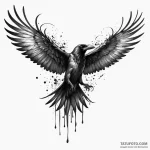 Animated raven with stitched wings, tattoo sk… — эскиз тату (№1749952479_0, 15.06.2025 01:54) — Tatufoto.com