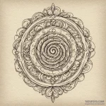 Baroque key unlocking a swirling vortex, tatt… — эскиз тату (№1749953742_0, 15.06.2025 02:15) — Tatufoto.com