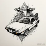 The delorean time machine, tattoo sketch desi… — эскиз тату (№1749953947_0, 15.06.2025 02:19) — Tatufoto.com