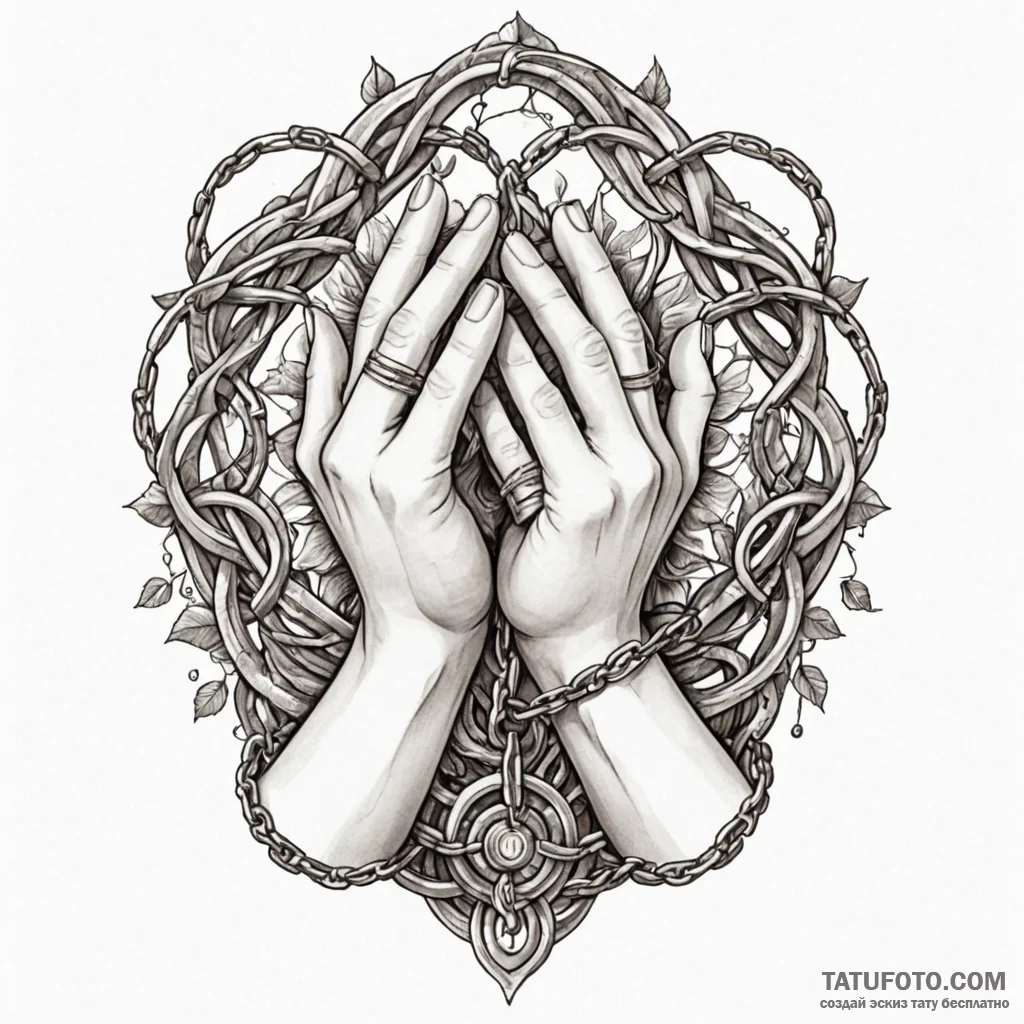 Chained hands breaking free from stone, conce... - эскиз тату (№1749955437_0, 15.06.2025 02:43) — Tatufoto.com
