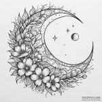 Quartz blossom beneath shattered moon, artist… — эскиз тату (№1749955571_0, 15.06.2025 02:46) — Tatufoto.com