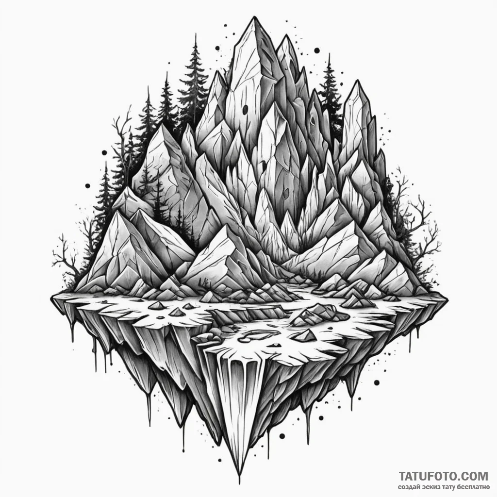 Crystal cave, tattoo line art, fine lines, de... - эскиз тату (№1749955782_0, 15.06.2025 02:49) — Tatufoto.com