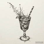Molotov cocktail, lit and in mid-flight, ink… — эскиз тату (№1749958542_0, 15.06.2025 03:35) — Tatufoto.com