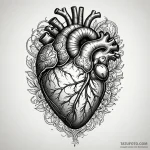 Stethoscope wrapped around an anatomical hear… — эскиз тату (№1749959028_0, 15.06.2025 03:43) — Tatufoto.com