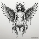 Apocalyptic angel with shredded wings, ink il… — эскиз тату (№1749959174_0, 15.06.2025 03:46) — Tatufoto.com