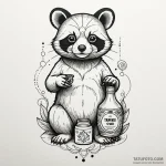 A tanuki with its sake bottle, tattoo flash s… — эскиз тату (№1749959402_0, 15.06.2025 03:50) — Tatufoto.com