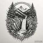 Waterfall, a symbol of constant, powerful flo… — эскиз тату (№1749960230_0, 15.06.2025 04:03) — Tatufoto.com