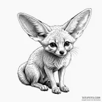 A fennec fox with large ears, artistic tattoo… — эскиз тату (№1749961113_0, 15.06.2025 04:18) — Tatufoto.com