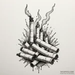 A powerful burning cigarette ash, crumbling,,… — эскиз тату (№1749961721_0, 15.06.2025 04:28) — Tatufoto.com
