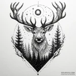 Angelic stag in cosmic forest, tattoo sketch… — эскиз тату (№1749962676_0, 15.06.2025 04:44) — Tatufoto.com