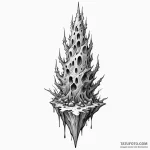 Jagged blade through bone spire, ink illustra… — эскиз тату (№1749962955_0, 15.06.2025 04:49) — Tatufoto.com