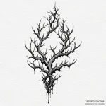 Blood thorns piercing sky, tattoo drawing out… — эскиз тату (№1749965323_0, 15.06.2025 05:28) — Tatufoto.com