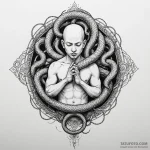 Monk staff entwined with serpents, tattoo dra… — эскиз тату (№1749965737_0, 15.06.2025 05:35) — Tatufoto.com