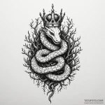 Haunted serpent crowned with roots, tattoo sk… — эскиз тату (№1749966366_0, 15.06.2025 05:46) — Tatufoto.com