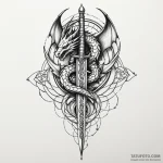 Animated dagger with dragon hilt, tattoo sket… — эскиз тату (№1749966433_0, 15.06.2025 05:47) — Tatufoto.com