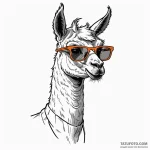 Llama wearing futuristic sunglasses, ink illu… — эскиз тату (№1749967190_0, 15.06.2025 05:59) — Tatufoto.com