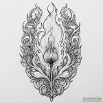 A single burning match, tattoo line art, clea… — эскиз тату (№1749967463_0, 15.06.2025 06:04) — Tatufoto.com