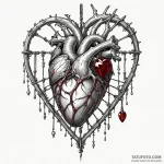 Ruby heart beneath bone cage, tattoo sketch d… — эскиз тату (№1749967598_0, 15.06.2025 06:06) — Tatufoto.com