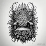 Jungle vines wrapping iron throne, concept ar… — эскиз тату (№1749968075_0, 15.06.2025 06:14) — Tatufoto.com