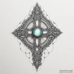 Opal locket beneath spectral veil, tattoo lin… — эскиз тату (№1749969049_0, 15.06.2025 06:30) — Tatufoto.com