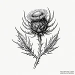 A thistle plant, artistic tattoo sketch, styl… — эскиз тату (№1749969327_0, 15.06.2025 06:35) — Tatufoto.com