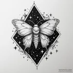 Night moth crowned in stars, artistic tattoo… — эскиз тату (№1749969395_0, 15.06.2025 06:36) — Tatufoto.com
