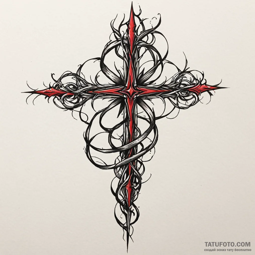 Black thorned vines wrapping blade, artistic... - эскиз тату (№1749969804_0, 15.06.2025 06:43) — Tatufoto.com