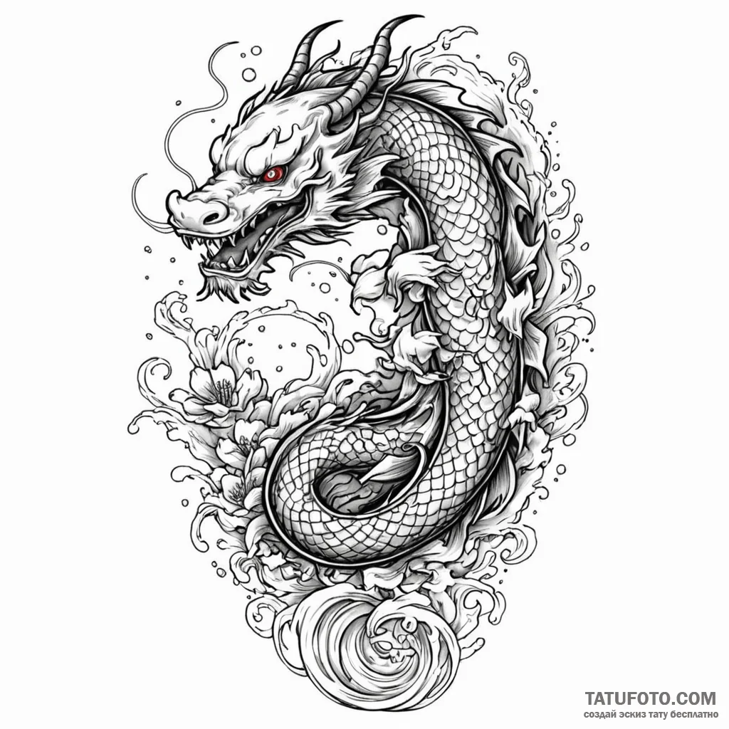 Lime, concept art for tattoo, irezumi japanes... - эскиз тату (№1749973845_0, 15.06.2025 07:50) — Tatufoto.com
