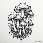Glowing mushroom cluster, bioluminescent, tat… — эскиз тату (№1749977631_0, 15.06.2025 08:53) — Tatufoto.com