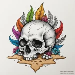 Desert skull half-buried in sand, tattoo flas… — эскиз тату (№1749977700_0, 15.06.2025 08:55) — Tatufoto.com