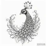 Peacock with a tail of fiber-optic strands, t… — эскиз тату (№1749978320_0, 15.06.2025 09:05) — Tatufoto.com