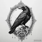 Raven perched on bone throne, concept art for… — эскиз тату (№1749979360_0, 15.06.2025 09:22) — Tatufoto.com