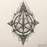 Trap sigil beneath burning spire, artistic ta… — эскиз тату (№1749979497_0, 15.06.2025 09:24) — Tatufoto.com