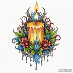 Dripping candle crowned with thorns, ink illu… — эскиз тату (№1749980192_0, 15.06.2025 09:36) — Tatufoto.com