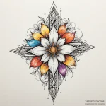 Ethereal flower beneath iron sky, artistic ta… — эскиз тату (№1749980468_0, 15.06.2025 09:41) — Tatufoto.com