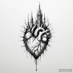 Jagged heart beneath bone spire, artistic tat… — эскиз тату (№1749980956_0, 15.06.2025 09:49) — Tatufoto.com