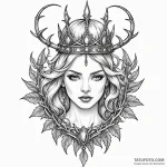 Frosted blade crowned with thorns, ink illust… — эскиз тату (№1749981091_0, 15.06.2025 09:51) — Tatufoto.com