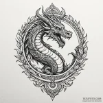 Fossil of a dragon embedded in stone, tattoo… — эскиз тату (№1749982077_0, 15.06.2025 10:07) — Tatufoto.com