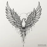Feathered wings beneath shattered sky, tattoo… — эскиз тату (№1749982218_0, 15.06.2025 10:10) — Tatufoto.com