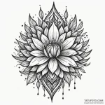 Frozen seed blooming in darkness, ink illustr… — эскиз тату (№1749982929_0, 15.06.2025 10:22) — Tatufoto.com