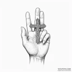 Cross on finger — эскиз тату (№1749983000_0, 15.06.2025 10:23) — Tatufoto.com