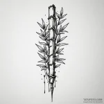 A detailed bamboo shoot, growing,, tattoo dra… — эскиз тату (№1749983934_0, 15.06.2025 10:38) — Tatufoto.com