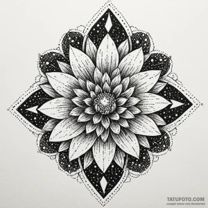 Nebula seed blooming in void, tattoo sketch d... - эскиз тату (№1749984875_0, 15.06.2025 10:54) — Tatufoto.com