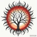 Leafless tree beneath eclipsed sun, concept a… — эскиз тату (№1749986162_0, 15.06.2025 11:16) — Tatufoto.com