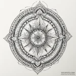 Pocket watch frozen in time, ink illustration… — эскиз тату (№1749986590_0, 15.06.2025 11:23) — Tatufoto.com