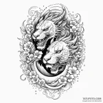 Atomic lion prowling through neon jungle, art… — эскиз тату (№1749986937_0, 15.06.2025 11:28) — Tatufoto.com