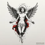 Angel flying in stormy sky, concept art for t… — эскиз тату (№1749991824_0, 15.06.2025 12:50) — Tatufoto.com
