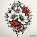 Dark flower blooming in void, ink illustratio… — эскиз тату (№1749992101_0, 15.06.2025 12:55) — Tatufoto.com